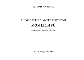 Chương trình giáo dục phổ thông môn lịch sử dự thảo ngày 19012018