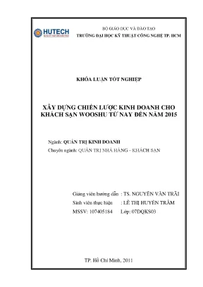 Khóa luận xây dựng chiến lược kinh doanh cho khách sạn wooshu từ nay đến năm 2015