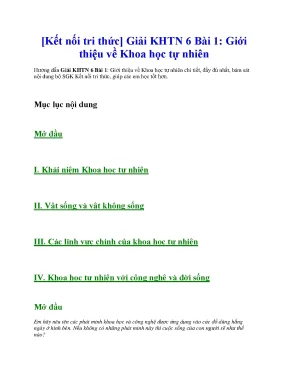 Giải khoa học tự nhiên 6 kết nối tri thức full