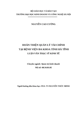 Luận văn thạc sĩ hubt nâng cao hiệu quả quản lý đầu tư phát triển từ nguồn vốn ngân sách nhà nước ở tỉnh hà tĩnh