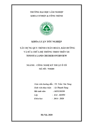 Khoá luận tốt nghiệp xây dựng quy trình chẩn đoán bảo dưỡng và sửa chữa hệ thống treo trên xe toyota land cruiser overview