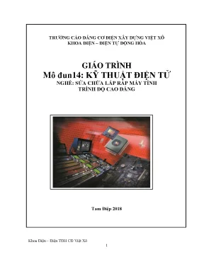 Giáo trình kỹ thuật điện tử nghề sửa chữa lắp ráp máy tính cao đẳng