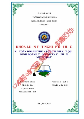 Kế toán doanh thu và xác định kết quả kinh doanh tại công ty cp minh phát