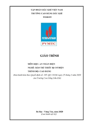 Giáo trình an toàn điện nghề bảo trì thiết bị cơ điện trình độ cao đẳng