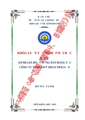 Đánh giá hoạt động bán hàng tại công ty tnhh mtv phan thái sơn