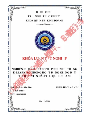 Nghiên cứu khả năng tiếp nhận hệ thống e learning trong hoạt động giảng dạy tại học viện đào tạo quốc tế ani