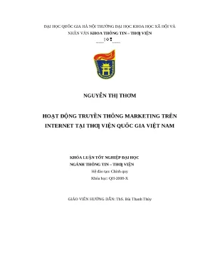 Khóa luận tốt nghiệp hoạt động truyền thông marketing trên internet tại thư viện quốc gia việt nam