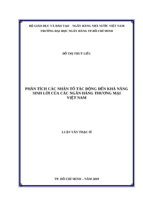 0564 phân tích các nhân tố tác động đến khả năng sinh lời của các nhtm việt nam luận văn thạc sĩ tcnh đỗ thị thúy liễu nguyễn đình trung tp hcm đh nh hcm