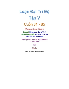 Luận đại trí độ tập v cuốn 81 85