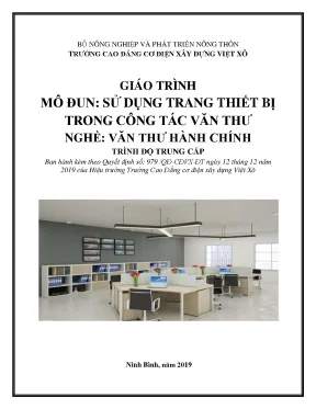 Giáo trình sử dụng trang thiết bị trong công tác văn thư nghề văn thư hành chính trung cấp