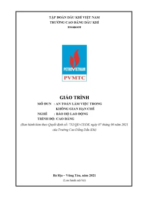 Giáo trình an toàn làm việc trong không gian hạn chế nghề bảo hộ lao động cao đẳng