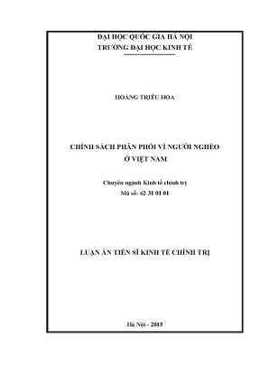 Luận văn thạc sĩ chính sách phân phối vì người nghèo ở việt nam
