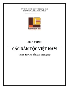 Giáo trình các dân tộc việt nam trình độ cao đẳng trung cấp