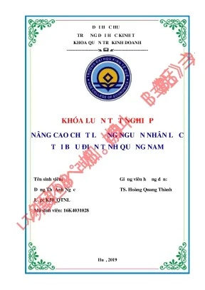 Khóa luận tốt nghiệp nâng cao chất lượng nguồn nhân lực tại bưu điện tỉnh quảng nam