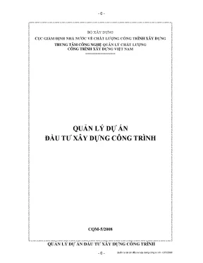 Quản lý dự án đầu tư xây dựng công trình
