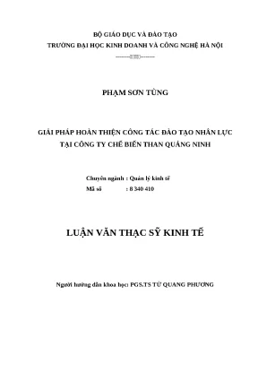 Luận văn thạc sĩ hubt hoàn thiện công tác đào tạo nhân lực tại công ty chế biến than quảng ninh