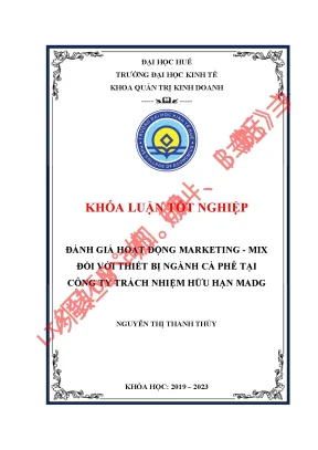 Đánh giá hoạt động marketing mix đối với thiết bị ngành caphe tại công ty tnhh madg
