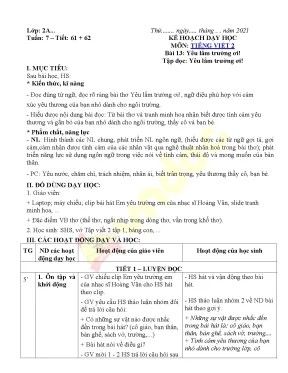 Giáo án lớp 2 tuần 7 sách kết nối tri thức vndoc com