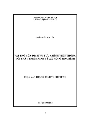 Luận văn thạc sĩ vai trò của dịch vụ bưu chính viễn thông đối với phát triển kinh tế xã hội ở tỉnh hòa bình