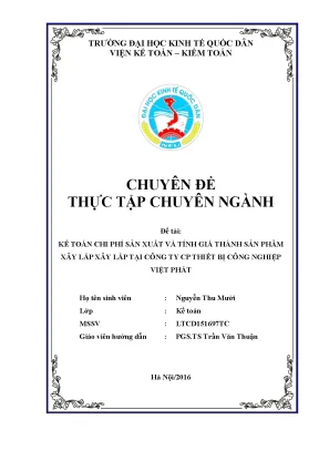 Kế toán chi phí sản xuất và tính giá thành sản phẩm xây lắp xây lắp tại công ty cp thiết bị công nghiệp việt phát