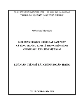 0822 mối quan hệ giữa kiểm soát lạm phát và tăng trưởng kinh tế trong điều hành chính sách tiền tệ ở việt nam luận án tiến sĩ tcnh nguyễn thị thu trang hà