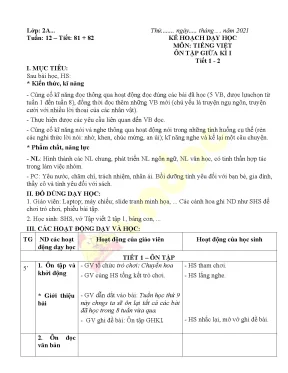 Giáo án lớp 2 tuần 12 sách kết nối tri thức vndoc com