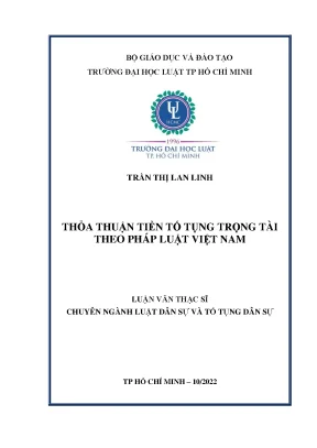 Thỏa thuận tiền tố tụng trọng tài theo pháp luật việt nam