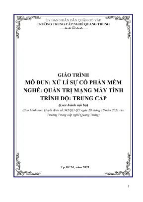 Giáo trình xử lí sự cố phần mềm nghề quản trị mạng máy tính trình độ trung cấp