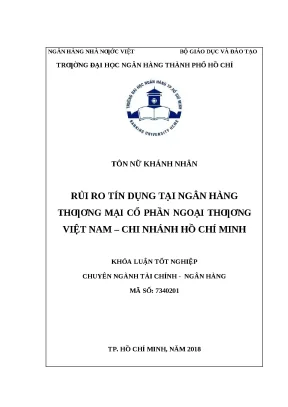 0313 rủi ro tín dụng tại nhtm cp ngoại thương việt nam chi nhánh hcm khóa luận tốt nghiệp đại học tôn nữ khánh nhân tp hcm đh nh 2018 73 tr