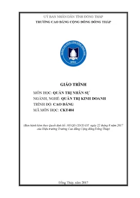 Giáo trình quản trị nhân sự nghề quản trị kinh doanh cao đẳng