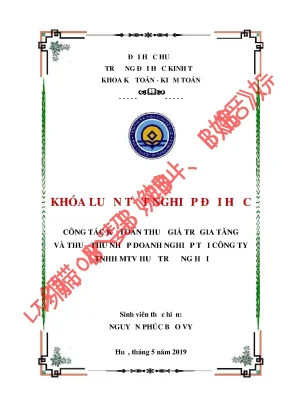Khóa luận tốt nghiệp thực trạng công tác kế toán thuế gtgt và thuế tndn tại công ty tnhh mtv huế trường hải