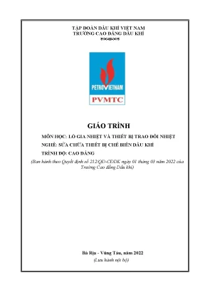 Giáo trình lò gia nhiệt và thiết bị trao đổi nhiệt nghề sửa chữa thiết bị chế biến dầu khí cao đẳng