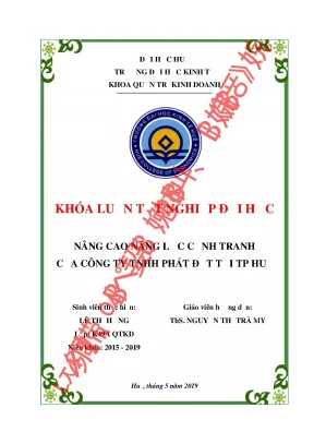 Nâng cao năng lực cạnh tranh của công ty tnhh phát đạt tại tp huế