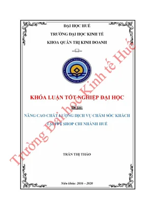 Nâng cao chất lượng dịch vụ chăm sóc khách hàng tại fpt shop chi nhánh huế