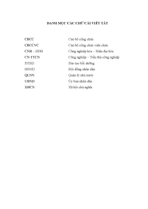 Luận văn bồi dưỡng kiến thức kỹ năng quản lý nhà nước cho công chức chính quyền cấp xã tại thành phố huế