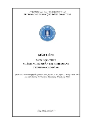 Giáo trình thuế nghề quản trị kinh doanh cao đẳng