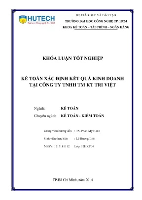 Khóa luận tốt nghiệp kế toán xác định kết quả kinh doanh tại công ty tnhh tm kt tri việt