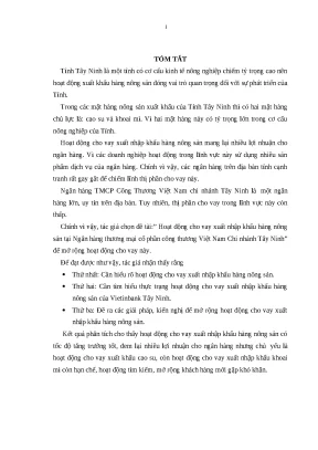 0974 hoạt động cho vay xuất nhập khẩu hàng nông sản tại nhtm cp công thương việt nam chi nhánh tây ninh luận văn thạc sĩ kinh tế trần văn thắng tp hcm