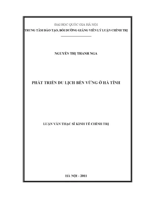 Luận văn thạc sĩ phát triển du lịch bền vững ở hà tĩnh