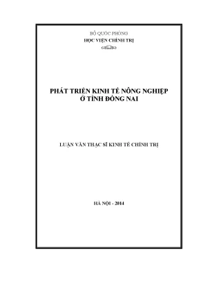 Phát triển kinh tế nông nghiệp ở tỉnh đồng nai