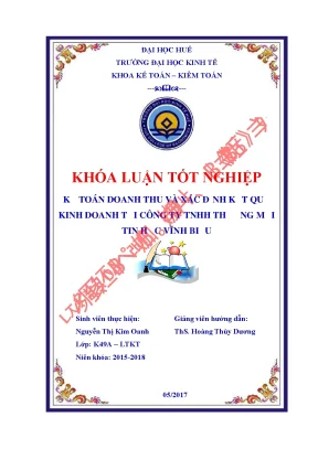 Khóa luận tốt nghiệp kế toán doanh thu và xác định kết quả kinh doanh tại công ty tnhh thương mại tin học vĩnh biểu