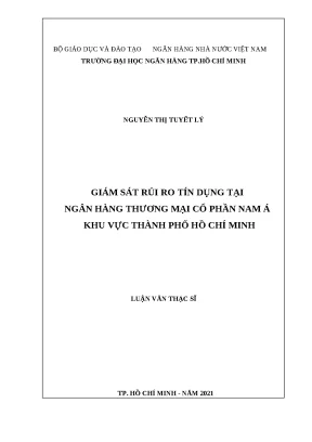 1071 giám sát rủi ro tín dụng tại nhtm cp nam á khu vực tp hcm luận văn thạc sĩ tcnh nguyễn thị tuyết lý lê đình hạc tp hcm đh nh hcm 2021 x 75 11 tr