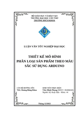 Luận văn thiết kế mô hình phân loại sản phẩm theo màu sắc sử dụng arduino