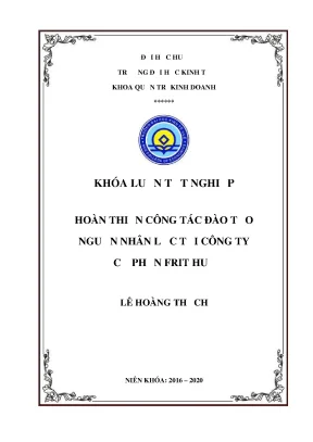 Khóa luận tốt nghiệp hoàn thiện công tác đào tạo nguồn nhân lực tại công ty cổ phần frit huế