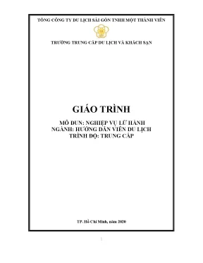 Giáo trình nghiệp vụ lữ hành ngành hướng dẫn viên du lịch trung cấp