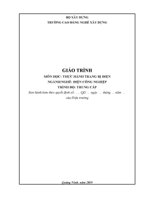 Giáo trình thực hành trang bị điện nghề điện công nghiệp trung cấp