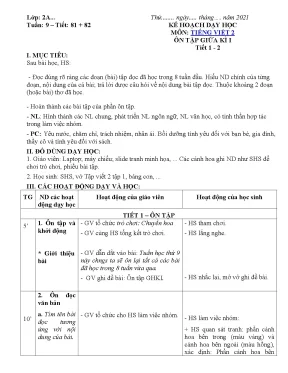 Giáo án lớp 2 tuần 9 sách kết nối tri thức vndoc com