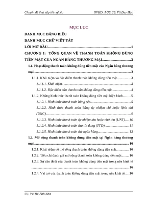 Luận văn tốt nghiệp mở rộng thanh toán không dùng tiền mặt tại chi nhánh nh nông nghiệp và phát triển nông thôn cao bằng