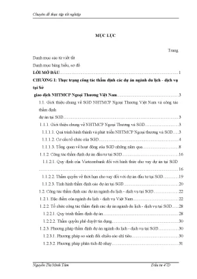 Thực trạng công tác thẩm định các dự án ngành du lịch dịch vụ1
