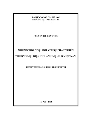 Luận văn thạc sĩ những trở ngại đối với sự phát triển thương mại điện tử lành mạnh ở việt nam